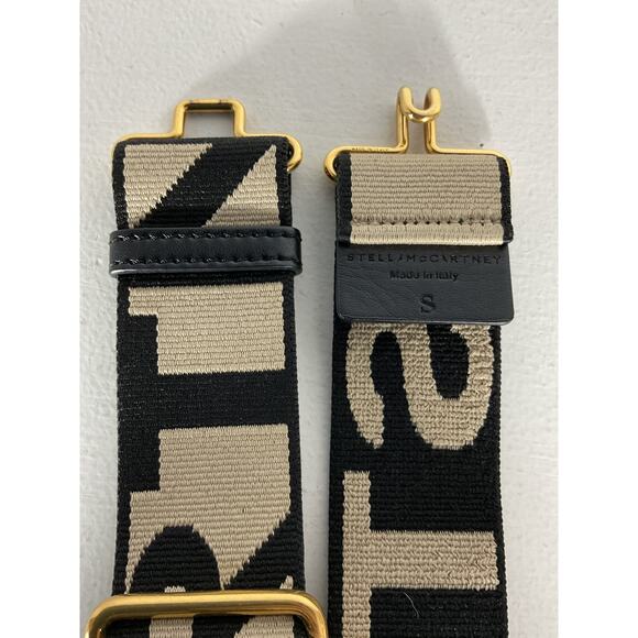 Stella Mccartneymonogram Tan Textile Elastic Belt Size S - Picture 2 of 4